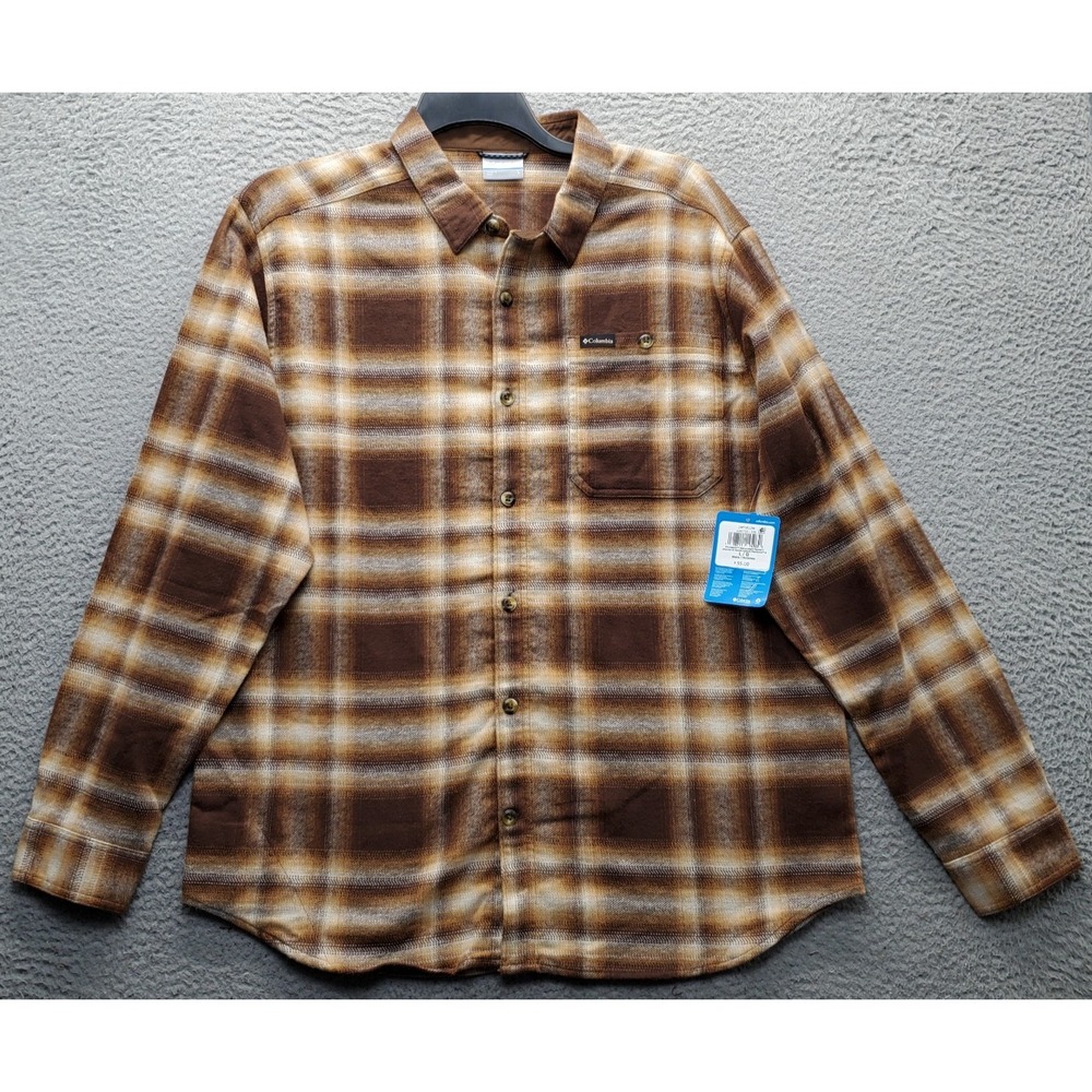 Columbia Flannel II Shirt Mens L Multi Plaid Heavyweight Long Sleeve Button-Up